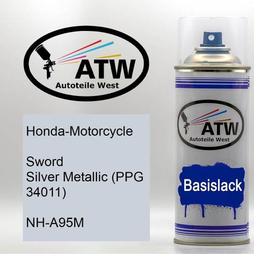 Honda-Motorcycle, Sword Silver Metallic (PPG 34011), NH-A95M: 400ml Sprühdose, von ATW Autoteile West.